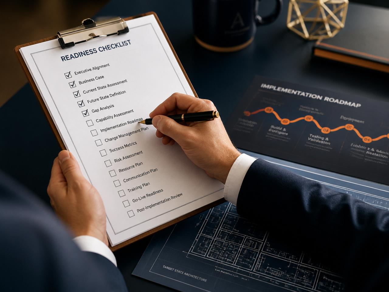 Klemmbrett mit Readiness-Checkliste