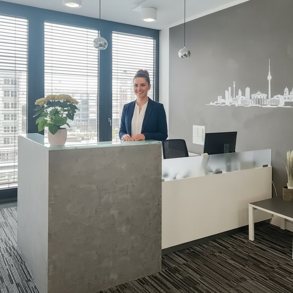 Empfang im Schoonnect Office am Alexanderplatz